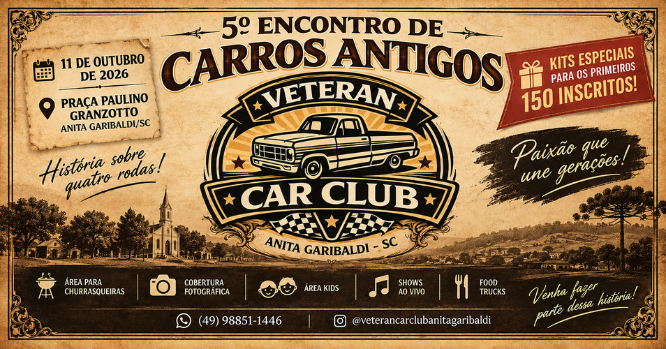 5º ENCONTRO DE CARROS ANTIGOS VETERAN ANITA GARIBALDI